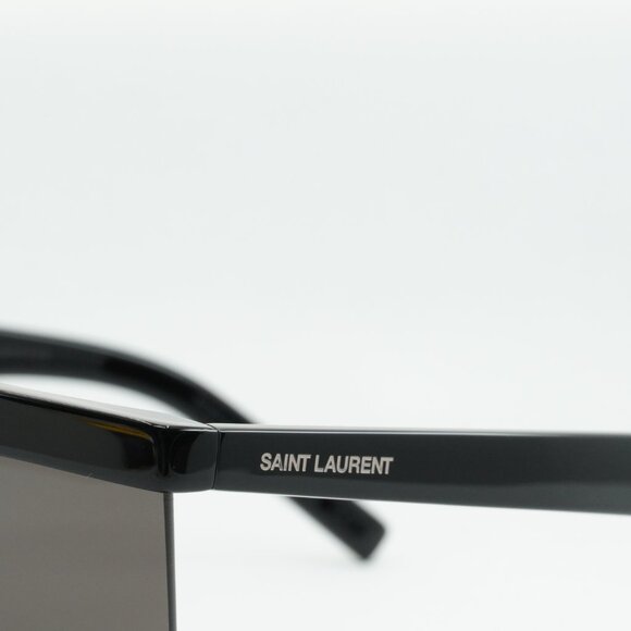 Saint Laurent SL537 PALACE 001 Sunglasses Black Shield Frame, Black Lenses - Picture 5 of 11